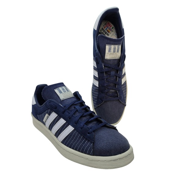 adidas Other - Adidas Campus 00s Sashiko Shadow Navy White Denim Sneakers GY4588 Mens 10.5